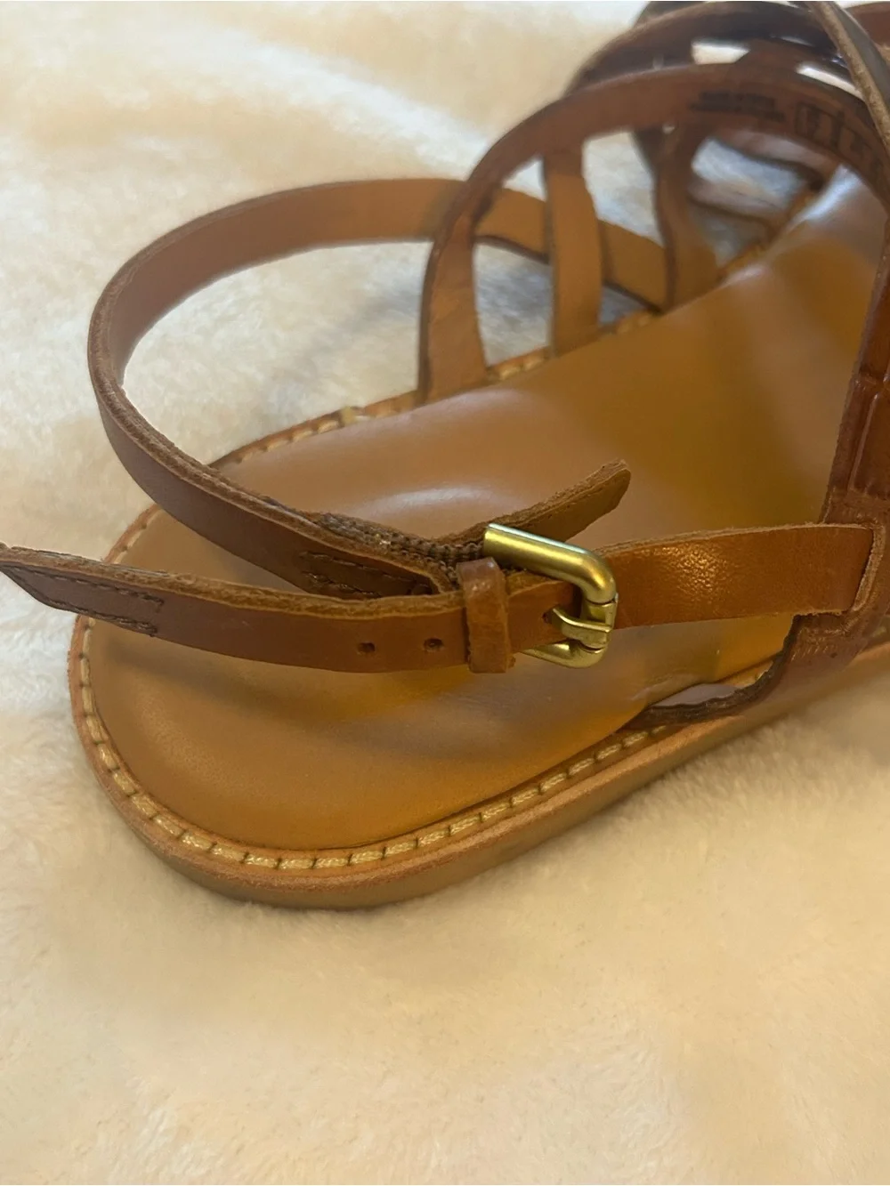 Clarks Strappy Flat Sandals Brown Bronze Metallic Women’s Size 10M